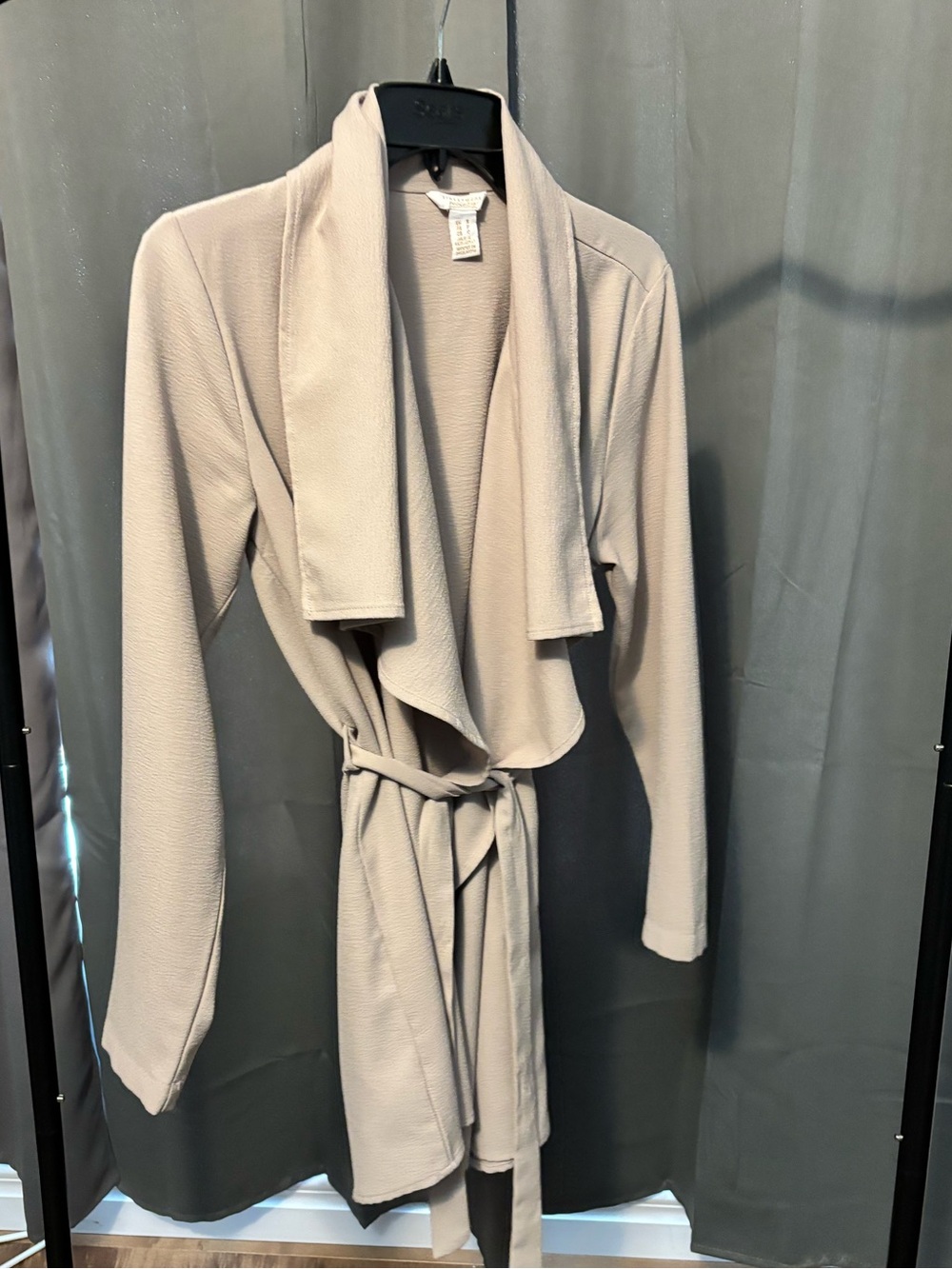 Streetwear Society Beige Drape Front Belted Jacket